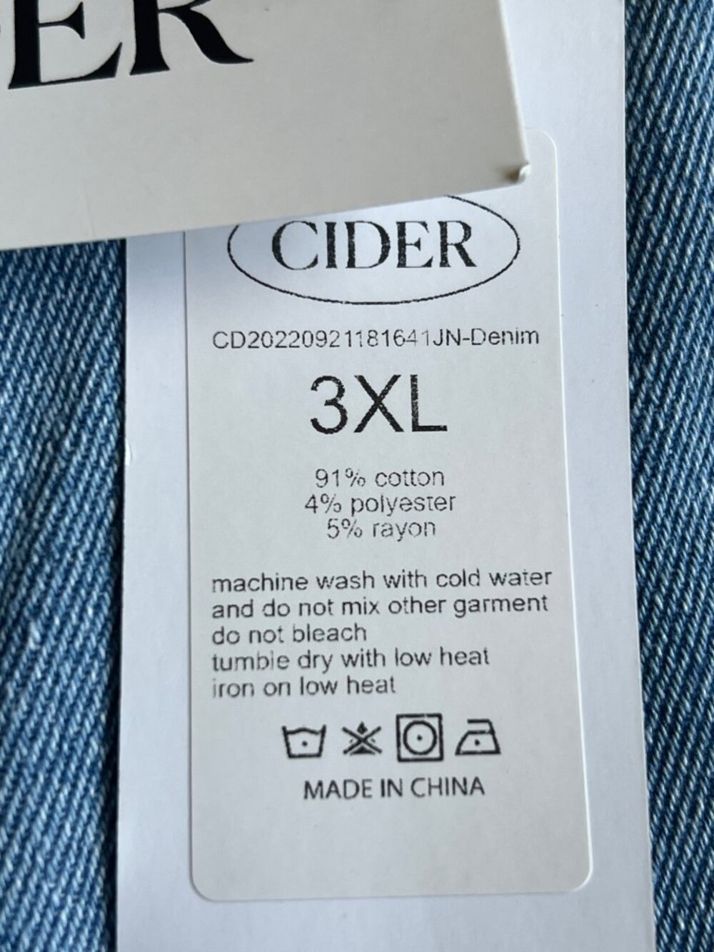 Cider Light Wash Denim Wide Leg High Rise Women's Jeans 3XL NWT - Picture 6 of 7